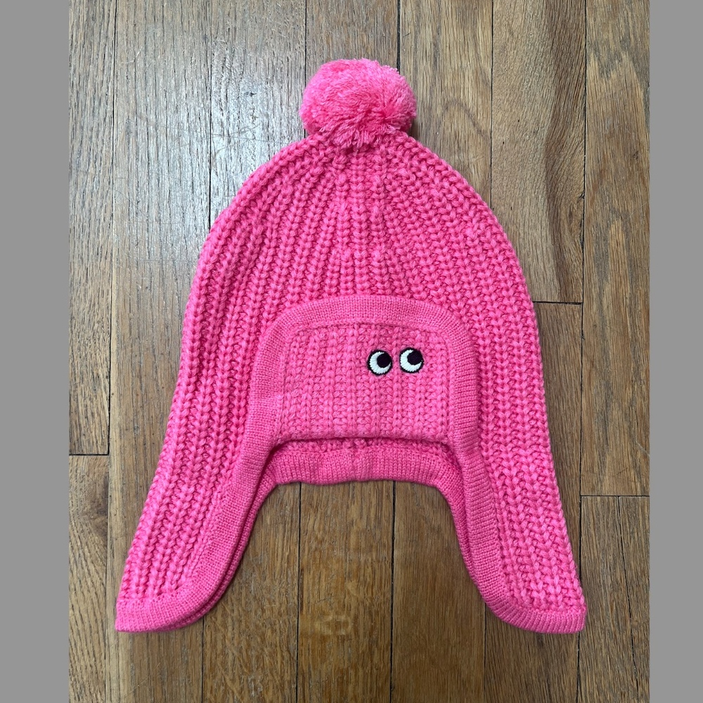 Uniqlo x Anya Hindmarch Pink Kids Knit Hat with Pom Pom (Women's Size XS/S)